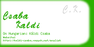 csaba kaldi business card